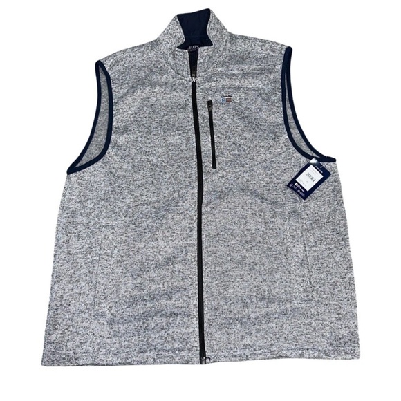 Chaps Men's Sleeveless Fleece Vest Full Zip Size XL Gray NEW NWT Pockets - Picture 1 of 4